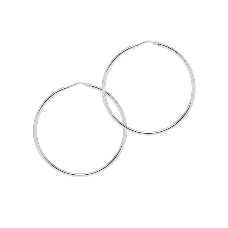 Skinny Thin Hoops Medium Silver image