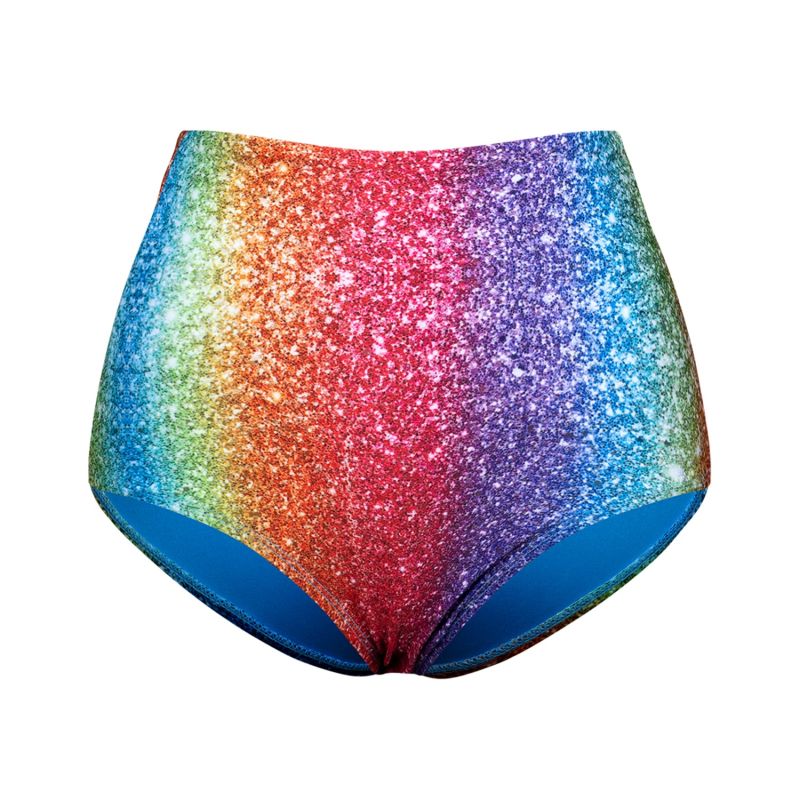 Starry Glitter Rainbow Bikini Top - Multi by DELIGHTPOOL