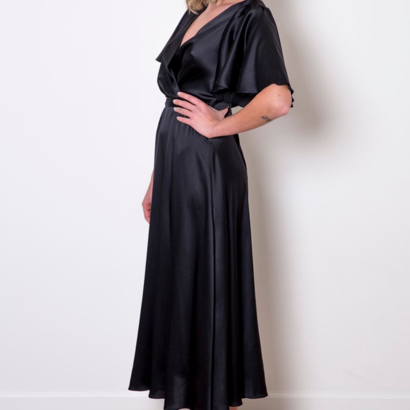 Denise Silk Dress In Black image