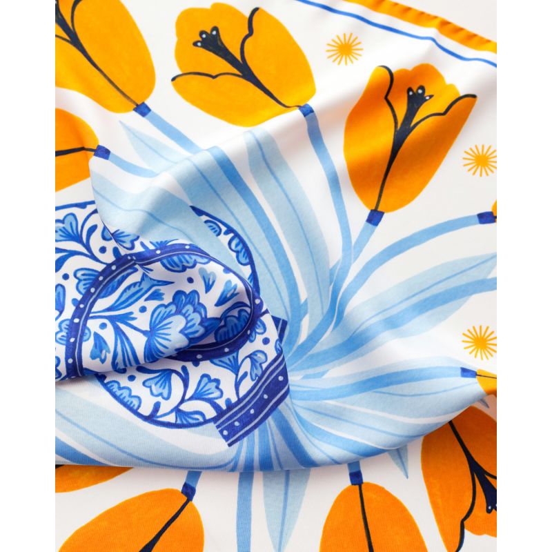 Tulips Small Silk Scarf image