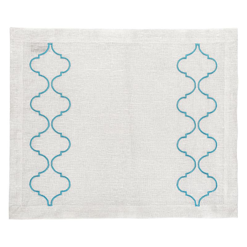 Turquoise Catena Linen Placemat Set Of 2 image