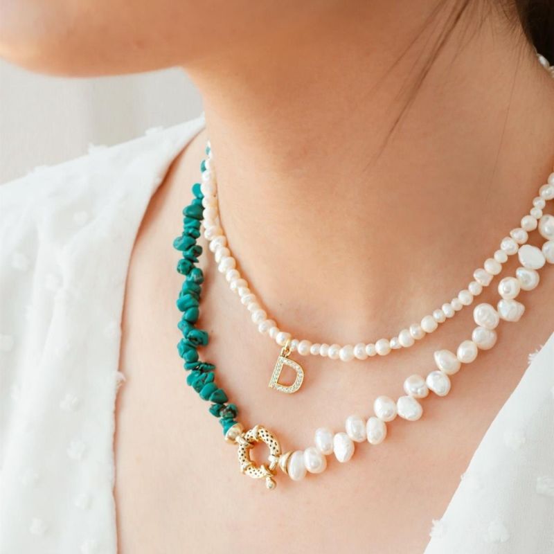 Turquoise Gem Pearl Necklace image