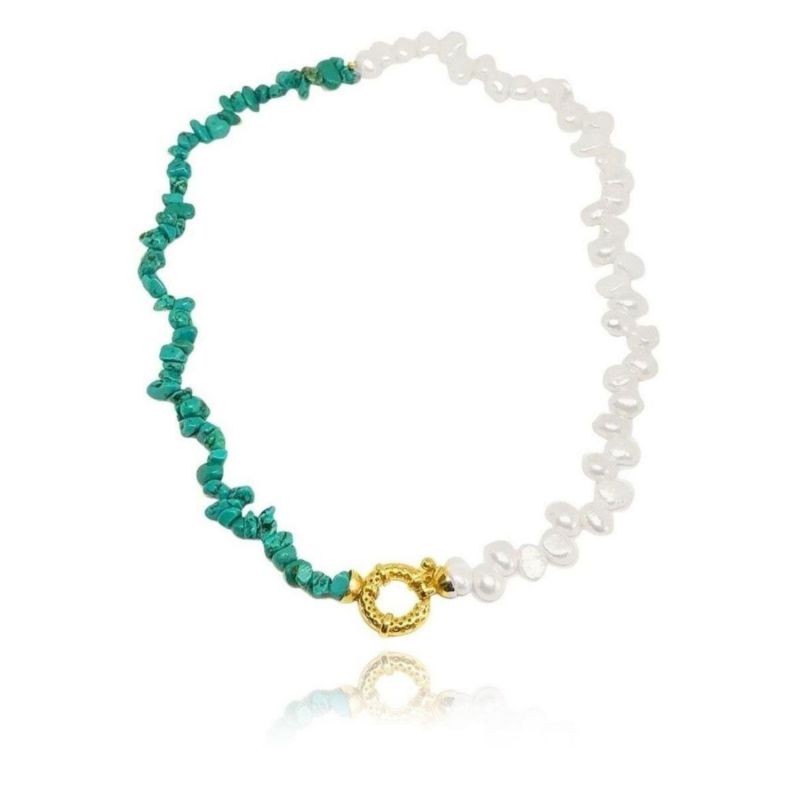 Turquoise Gem Pearl Necklace image
