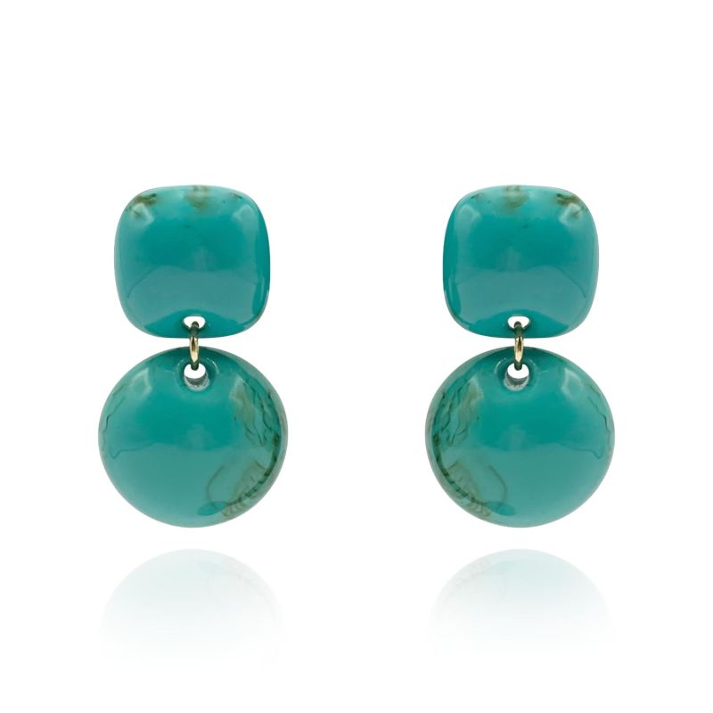 Turquoise Small Resin Clip-On Drop Earrings image