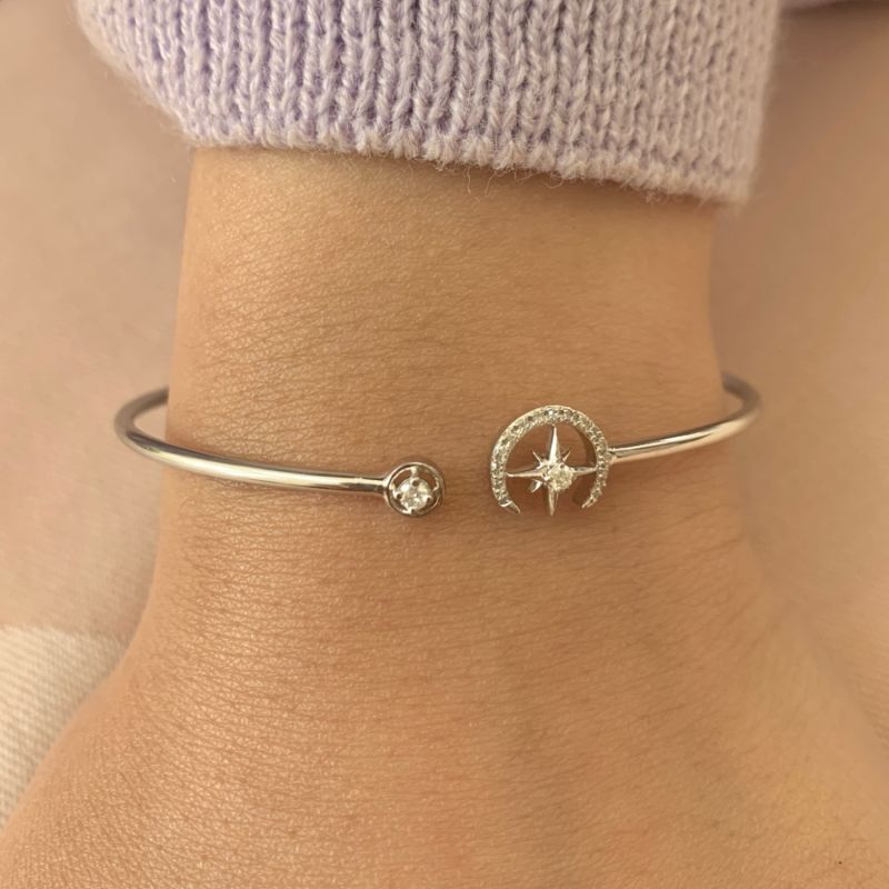 North Star Crescent Cuff In Sterling Silver image