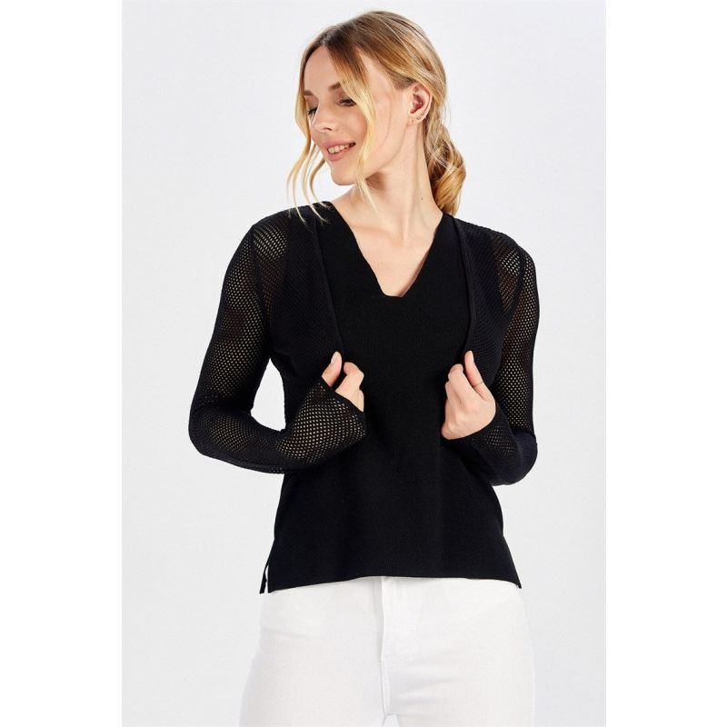 Butterfly Fishnet Knit Bolero In Black image