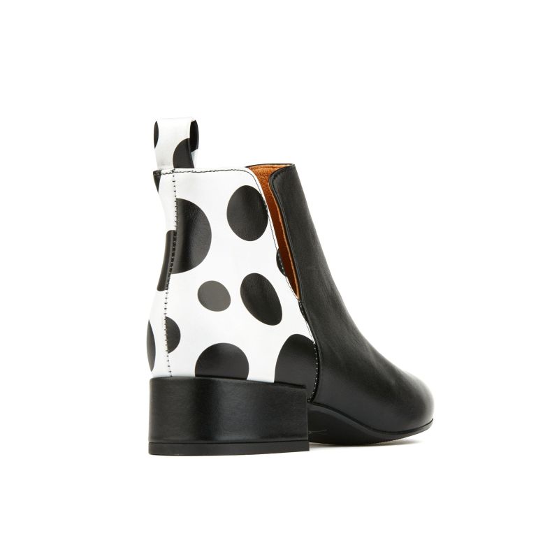 Twiggy - Black & White Polka Dot - Womens Ankle Boots Bootie image