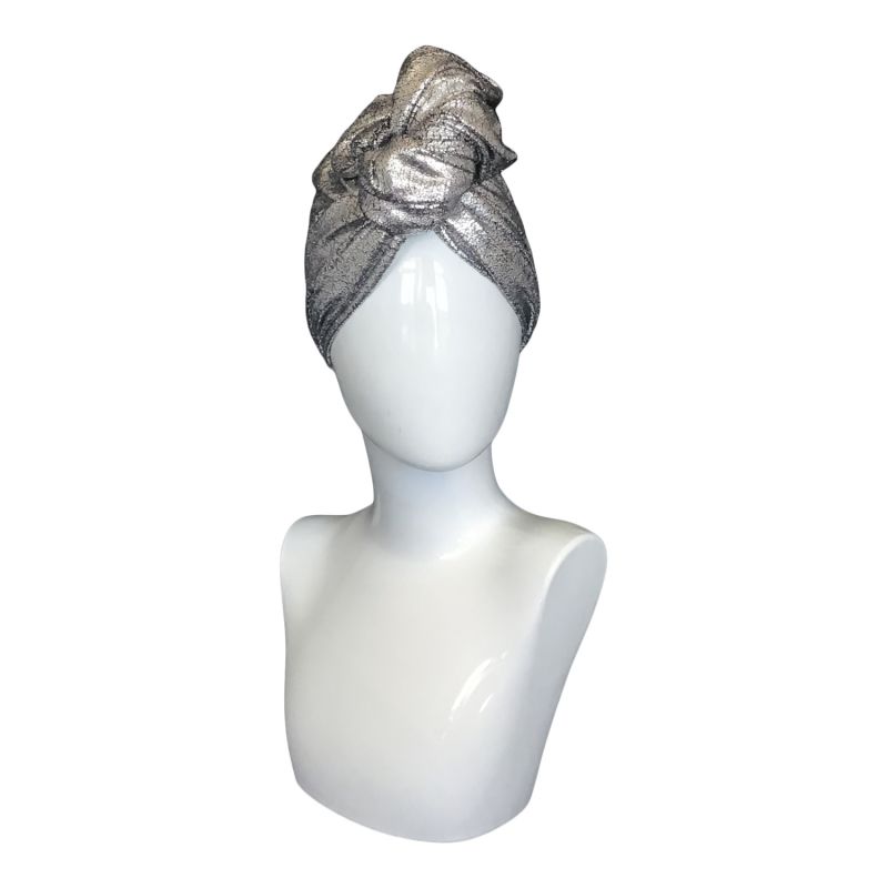 Twisturban Turban In Silver Metallic image