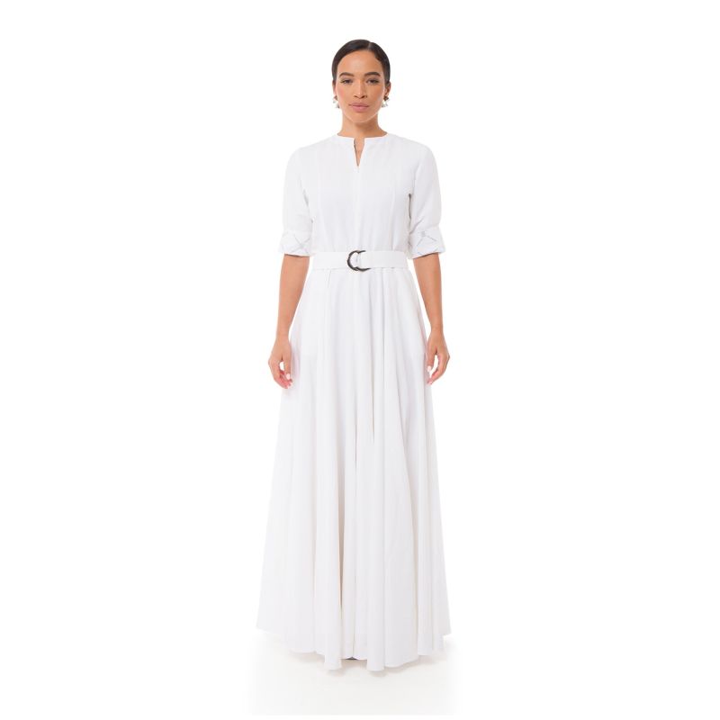 Elom Maxi Linen Dress - White image