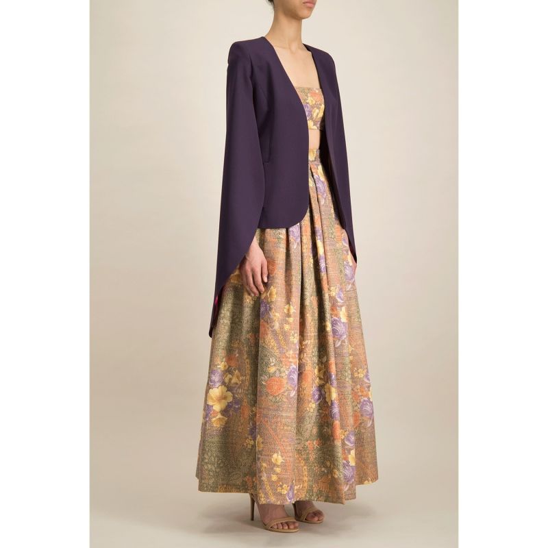 Iconic Purple Gabardine Cape Jacket image