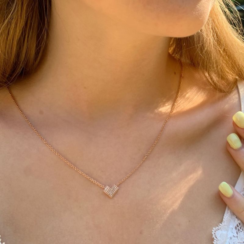 One Way Necklace In 14 Kt Rose Gold Vermeil On Sterling Silver image