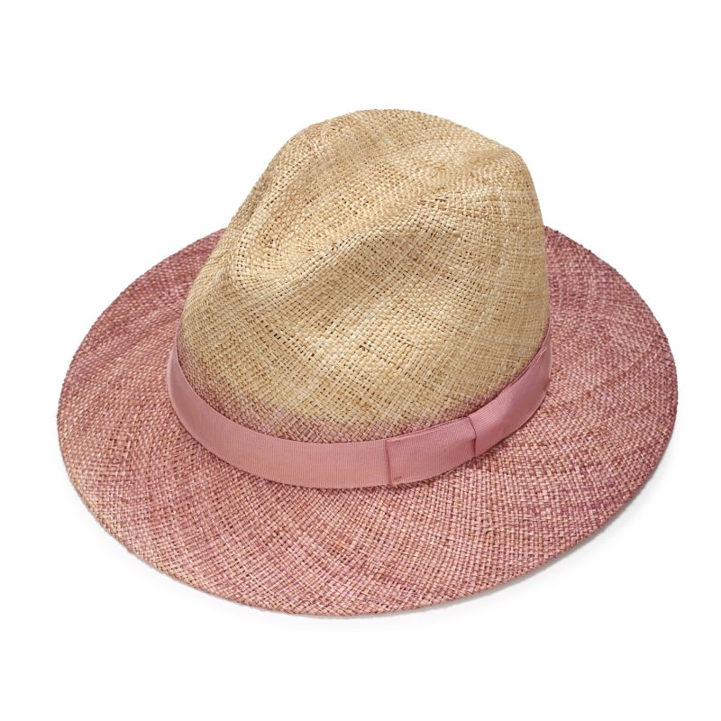 Pink Straw Fedora Hat image