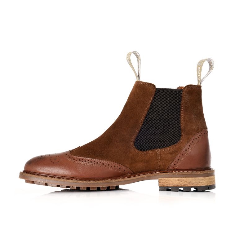 Brown brogue deals ankle boots