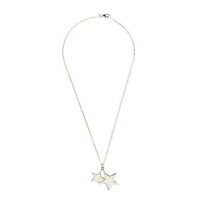 Cosmic Double Star Pendant Necklace - Rose Gold image