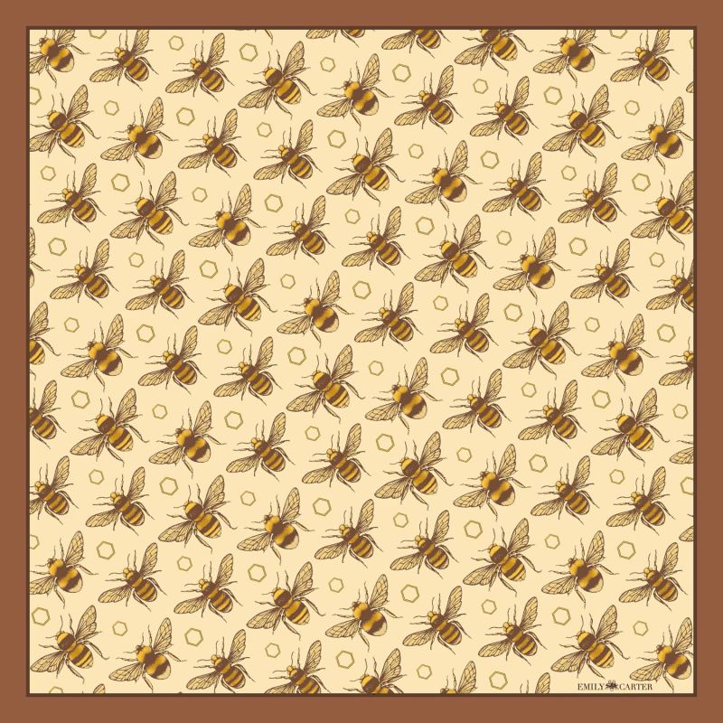 The British Bee Silk Scarf image