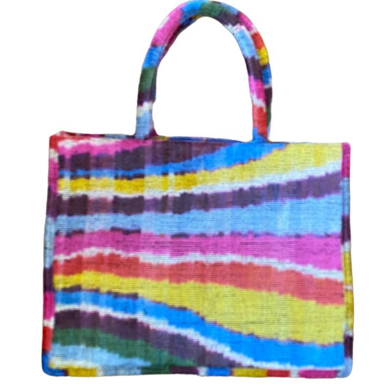 Rainbow Silk Ikat Tote image