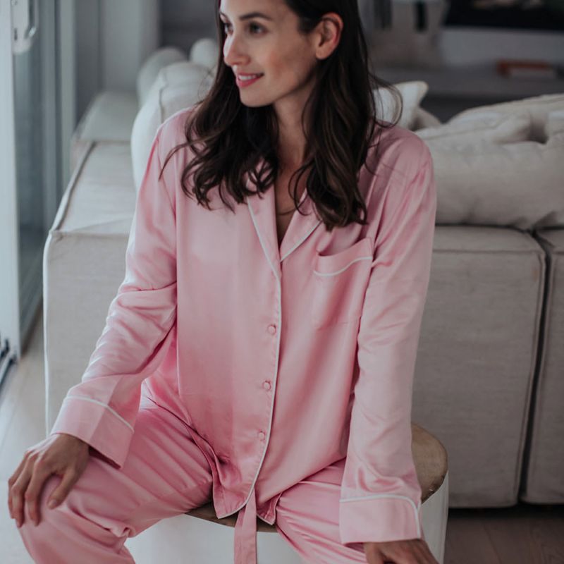 Bamboo Long Pyjama Set In Pink image