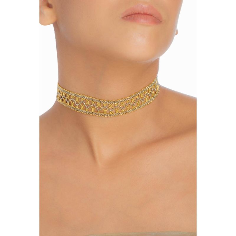 Open-Weave Choker - Gold, Platinum image