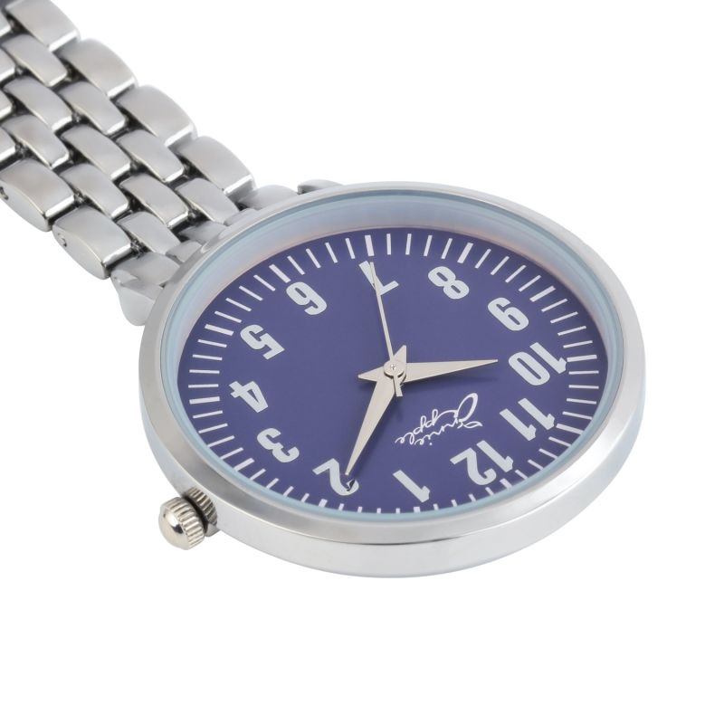 Annie Apple Blue Silver Nurse Fob Watch image