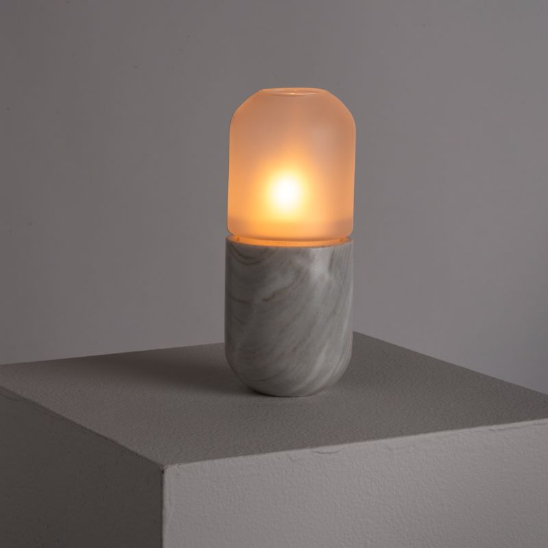 Pill Candle Holder - White Marble image