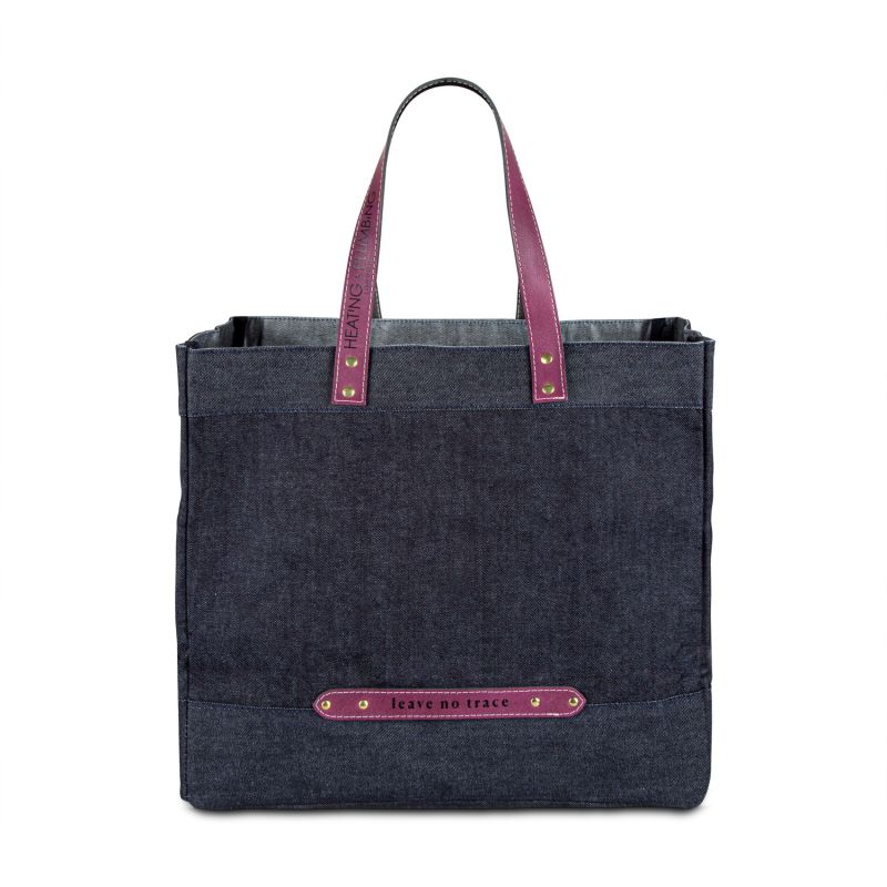 "Leave No Trace" Picnic Tote Bag - Pink & Purple image