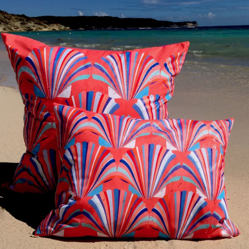 Coral Weatherproof Shell Deco Cushion image