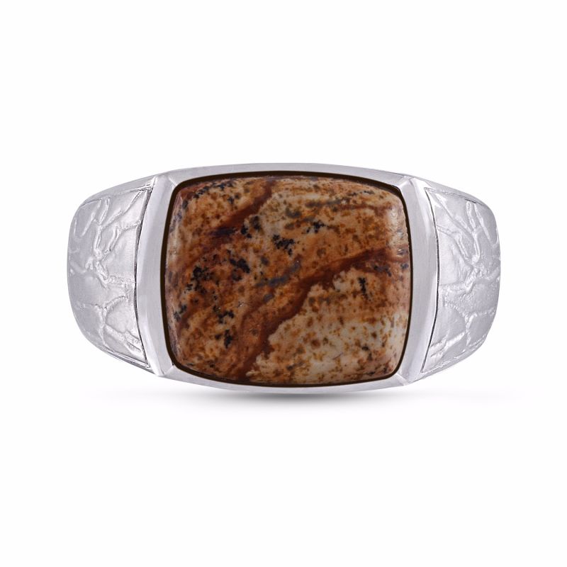 Brown Picasso Jasper Stone Ring image