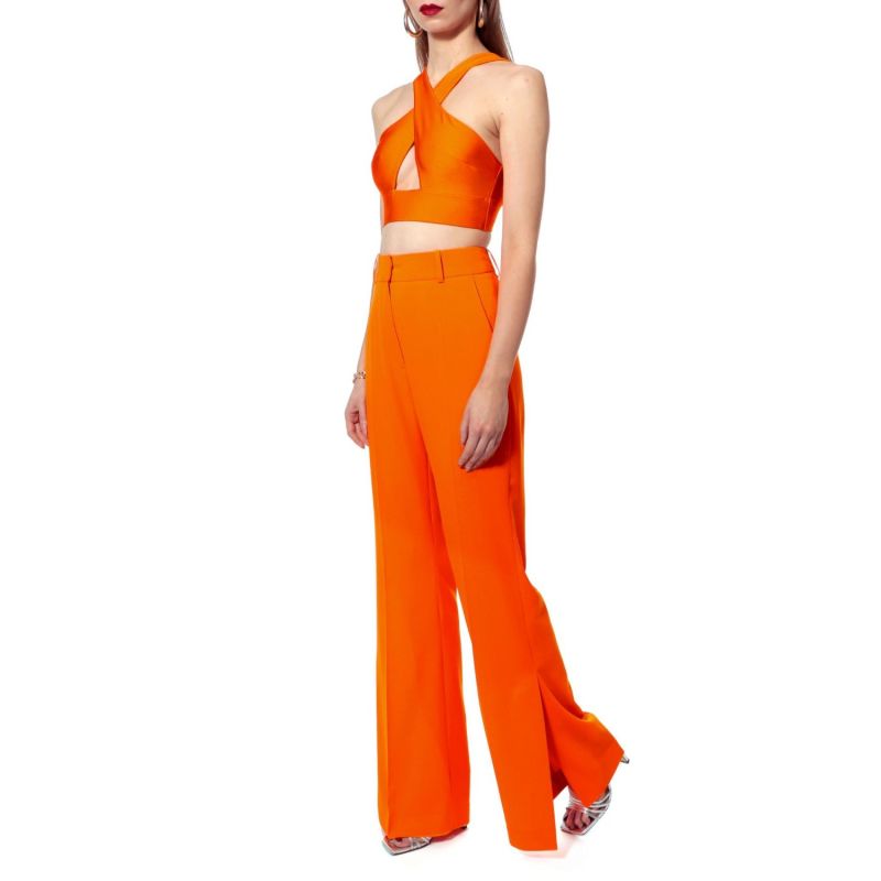 Camilla Neon Orange Flared Pants - Long image