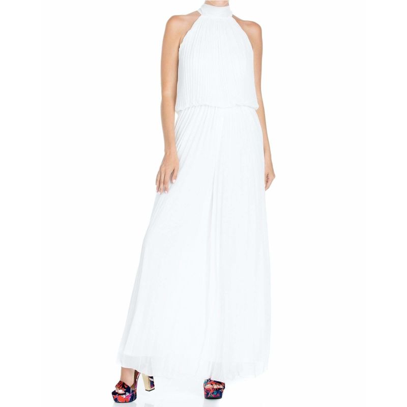 Wild Orchid Pleat Jumpsuit - White image