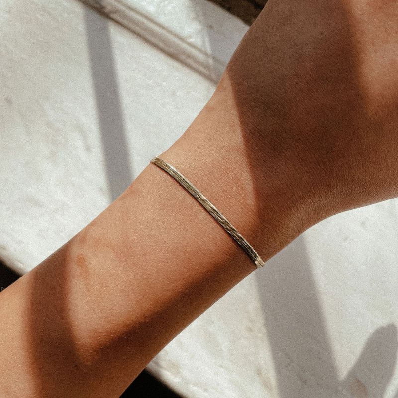 Gold Herringbone Chain Bracelet | NUNCHI | Wolf & Badger