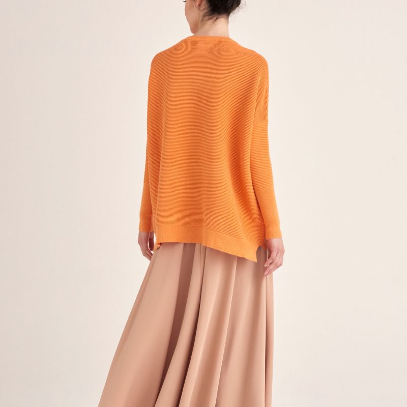 Paisie Ribbed Jumper In Orange image