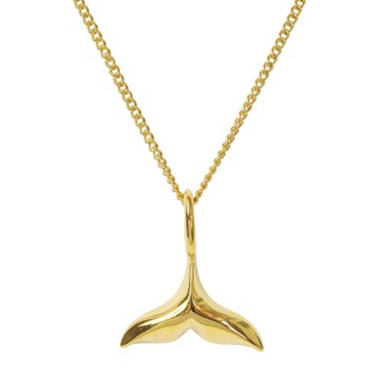 Whale Tail Yellow Gold Plated Necklace image