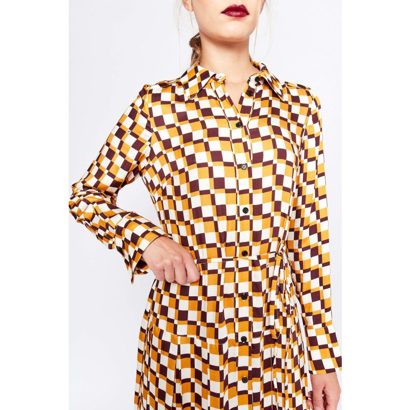 Checkerboard Shirt Dress image