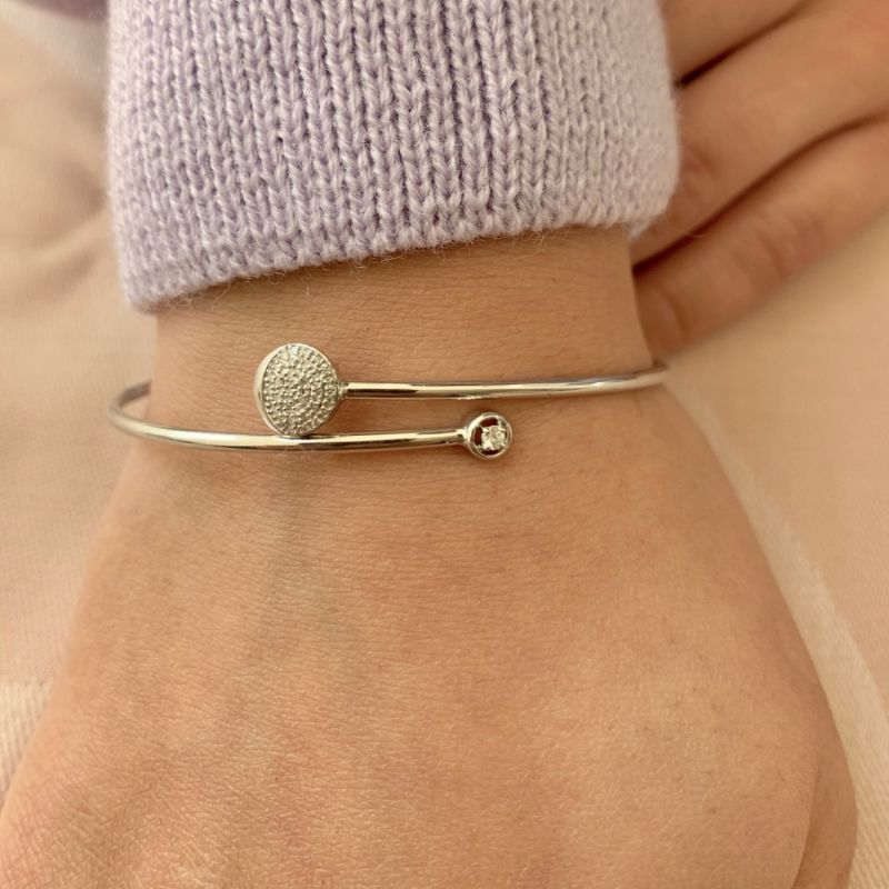 Moon-Crossed Lovers Bangle In Sterling Silver image