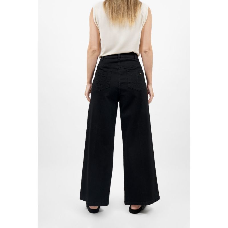 Los Angeles- High Raise Wide Leg Jeans- Black image