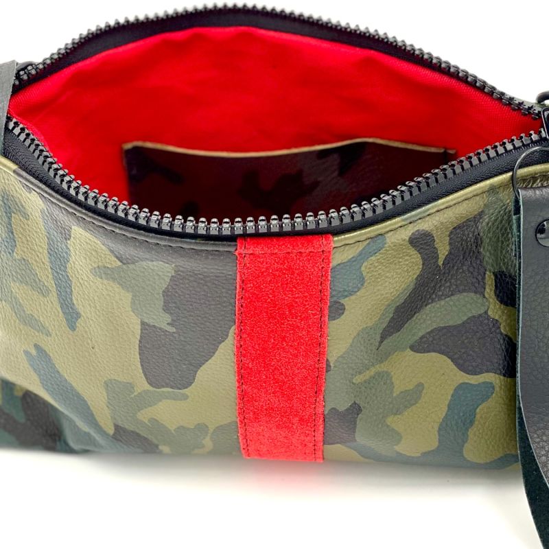 Nancy Crossbody Bag In Green Camo Lynn Tallerico Wolf & Badger