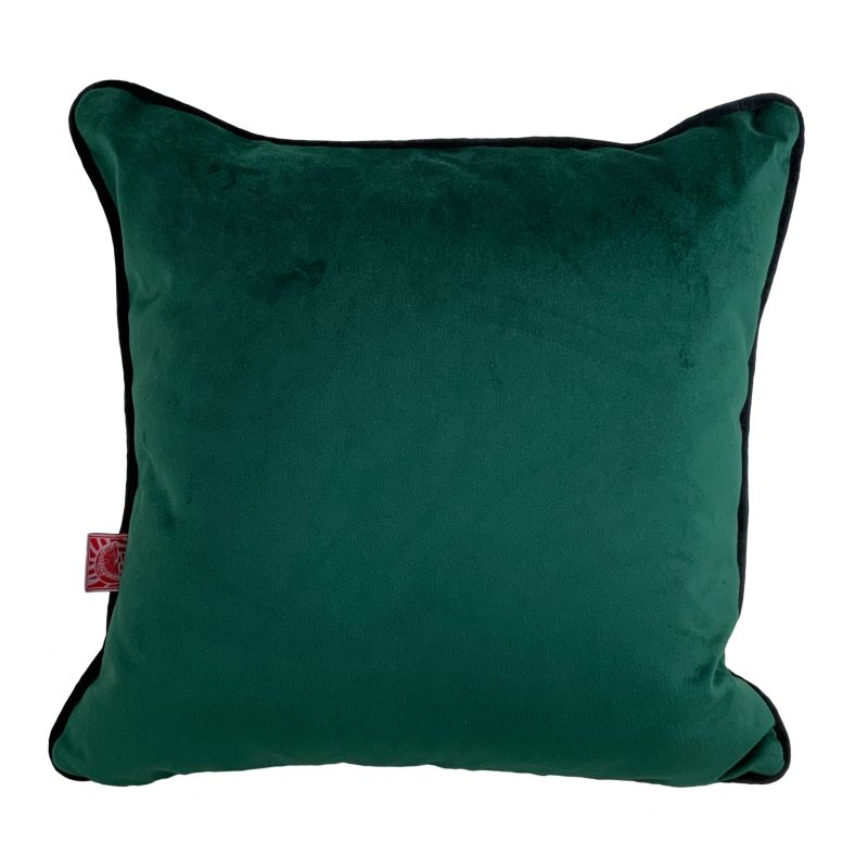 Zebra Cushion With Green Velvet Back image