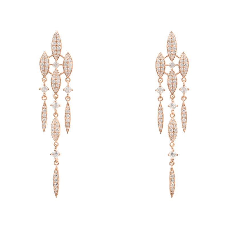 Valencia Statement Drop Earring White Cz Rose Gold image