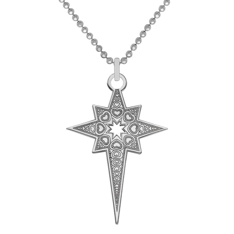 Medium Sterling Silver North Star Pendant Necklace image