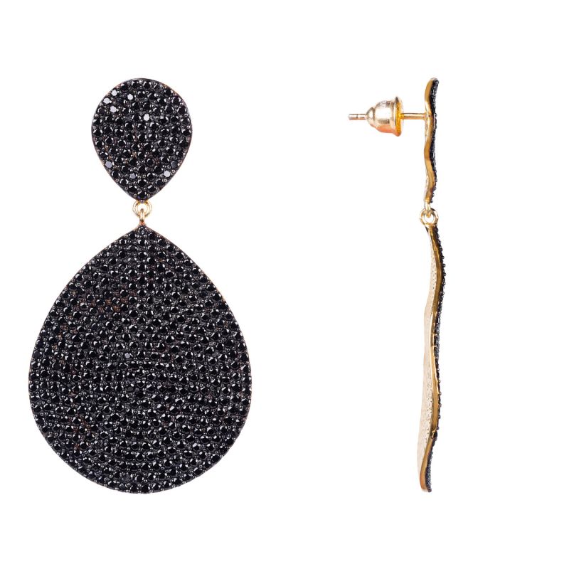 Monte Carlo Earrings Gold Black Zircon image