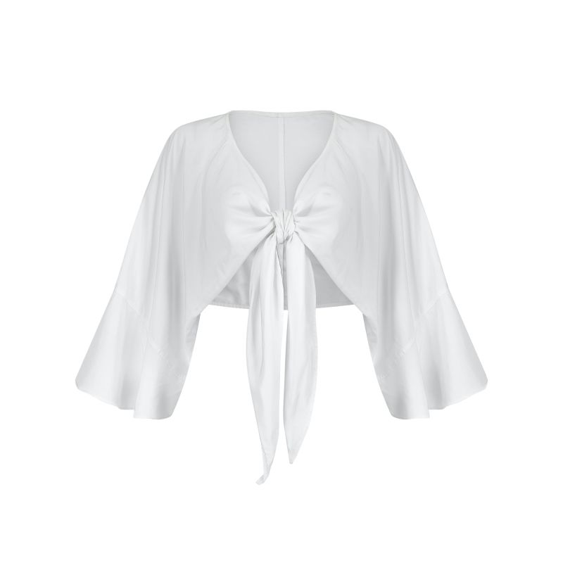 Freyja Wrap Top | White image