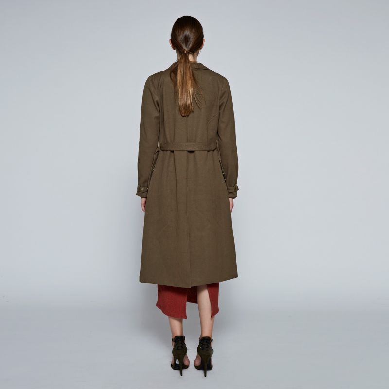 The Halah Trenchcoat In Olive image