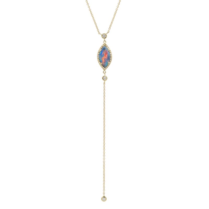 Opal Marquise Lariat With Diamonds image