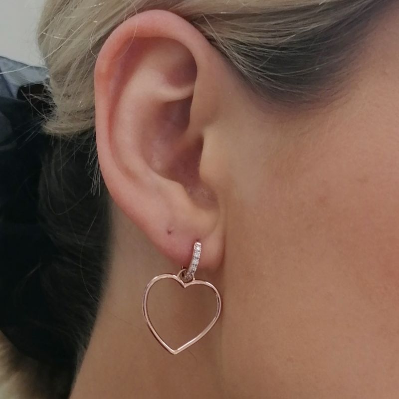 Sparkling Heart Hoop Earrings image