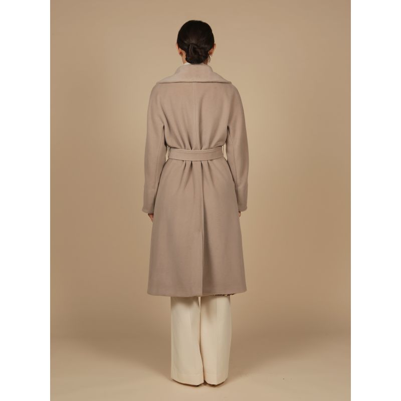 'Hepburn' 100% Italian Virgin Wool & Cashmere Coat In Grigio image