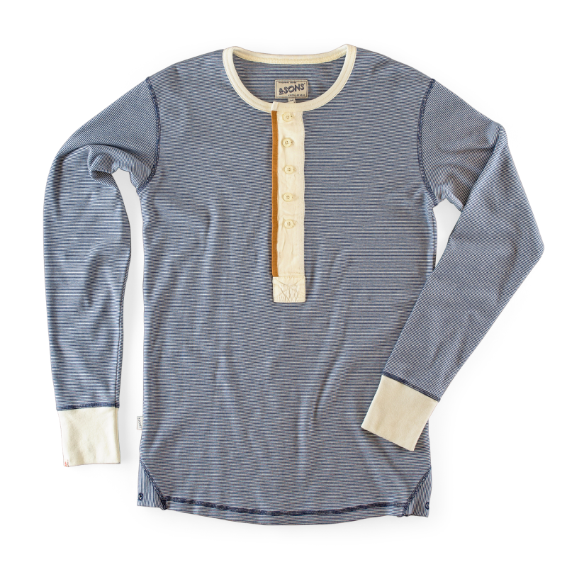 &Sons Wilder Henley Ticking Blue | &SONS Trading Co | Wolf & Badger