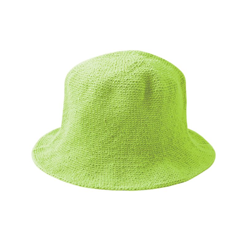 Florette Crochet Bucket Hat In Lime Green image