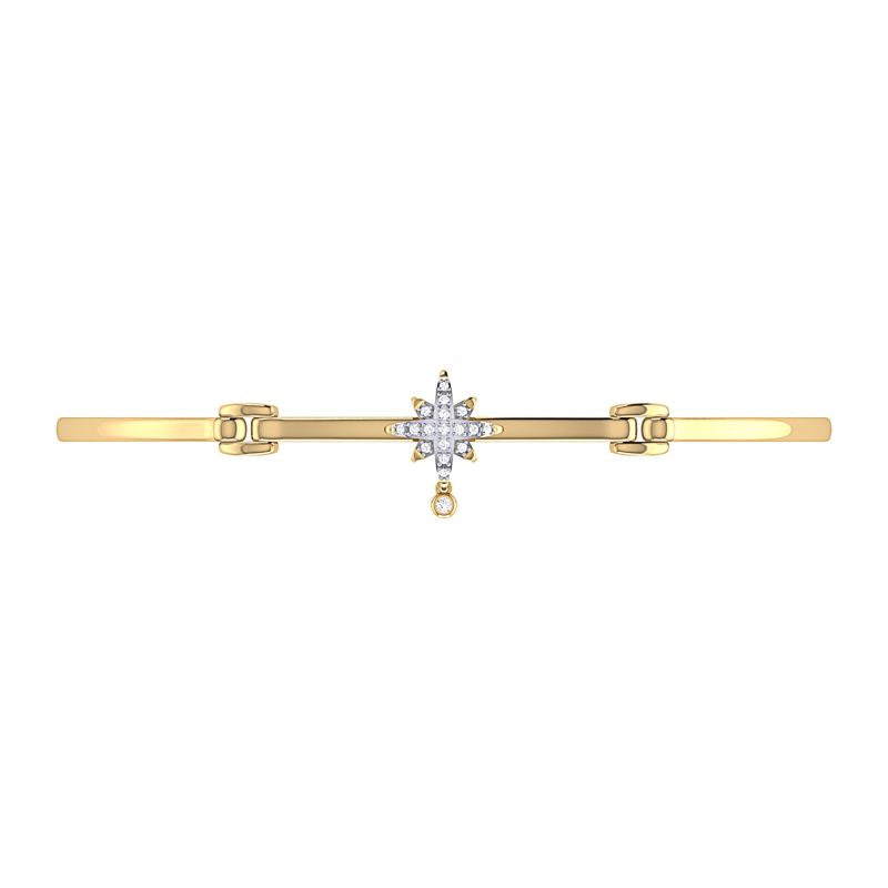 Supernova Bezel Drop Bangle In 14K Yellow Gold Vermeil image