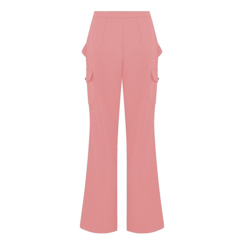 Baby Pink Frilled Pants With Side Pockets image