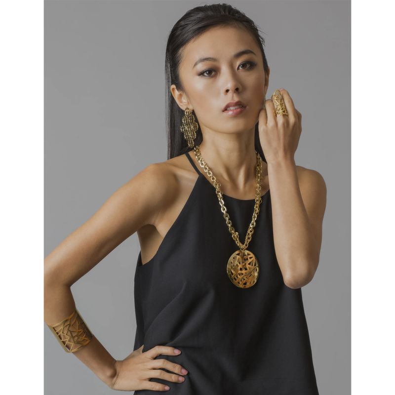 Gold Les Racines Roots Runway Medallion Necklace image